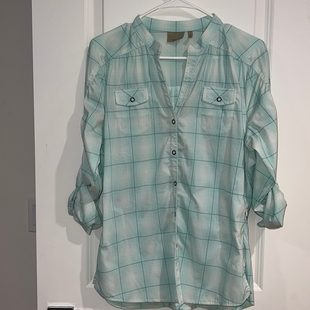 Athleta Nylon Button Up Shirt Size M